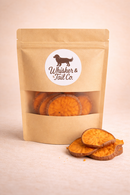 Sweet Potato Chips for Dogs | Fiber-Rich Treat | Whisker & Tail Co.