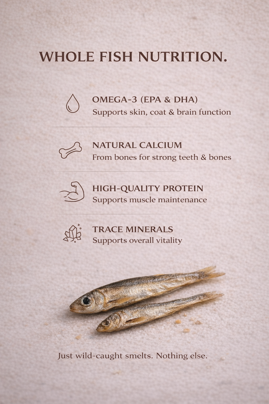 Smelts for Dogs & Cats | Omega-Rich Treat | Whisker & Tail Co.