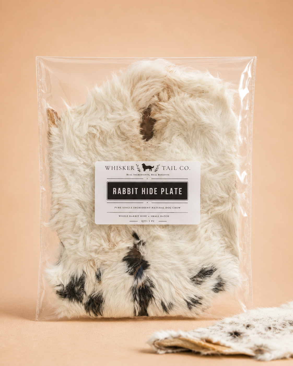 Rabbit Hide Plate for Dogs | Single-Ingredient Natural Chew | Whisker & Tail Co.