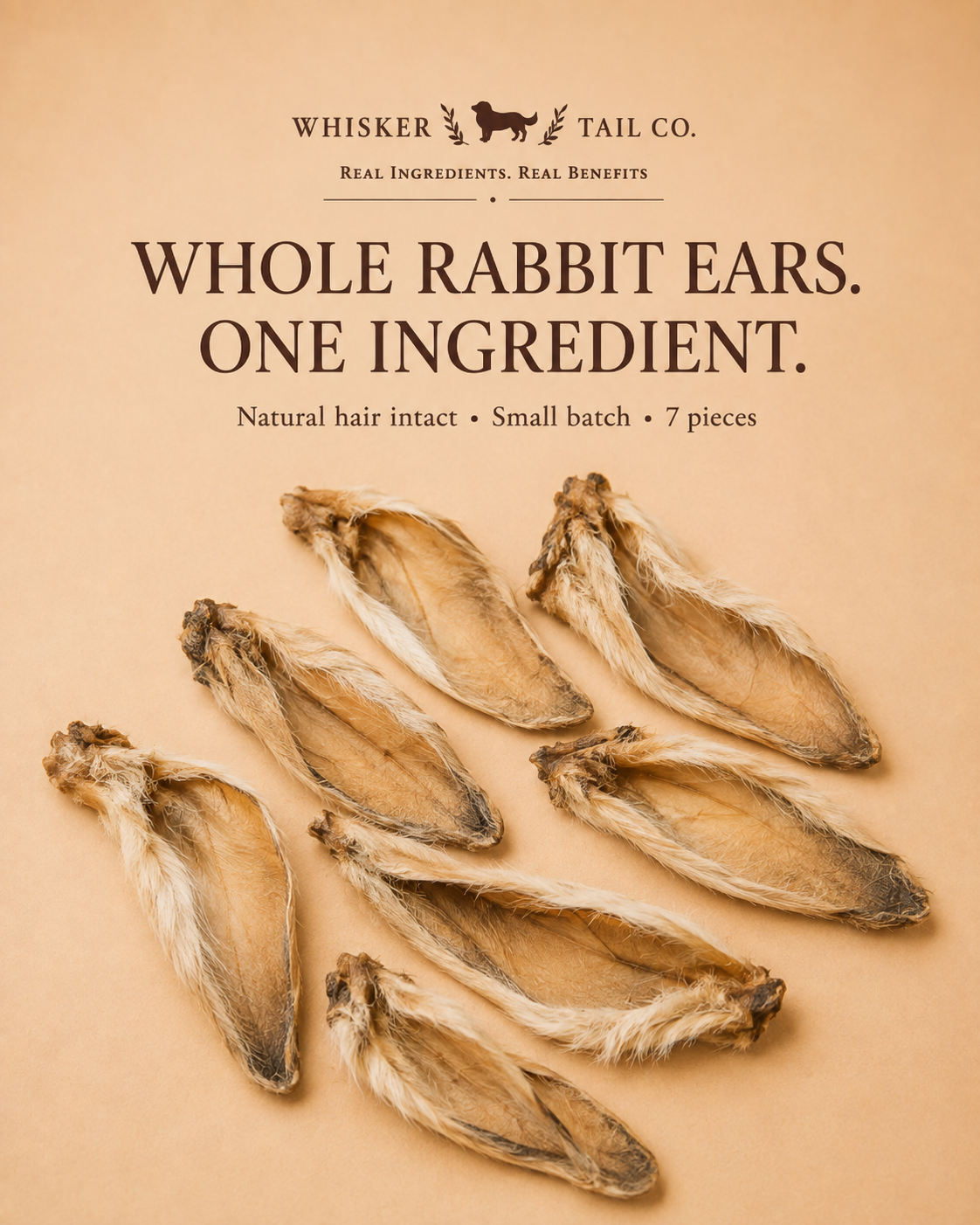 Rabbit Ears for Dogs & Cats | Single-Ingredient Natural Chew | Whisker & Tail Co.