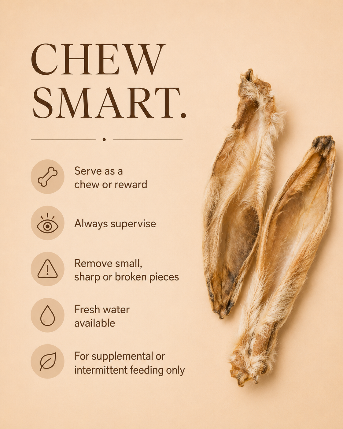 Rabbit Ears for Dogs & Cats | Single-Ingredient Natural Chew | Whisker & Tail Co.