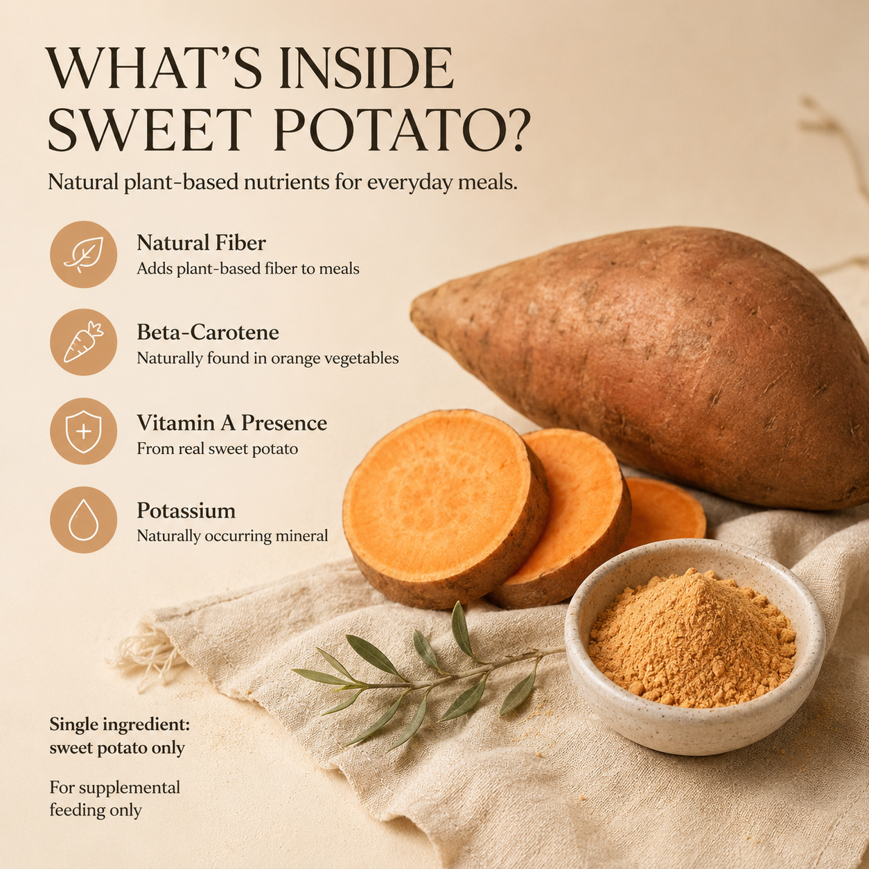 Sweet Potato Topper for Dogs | Fiber-Rich Food Booster