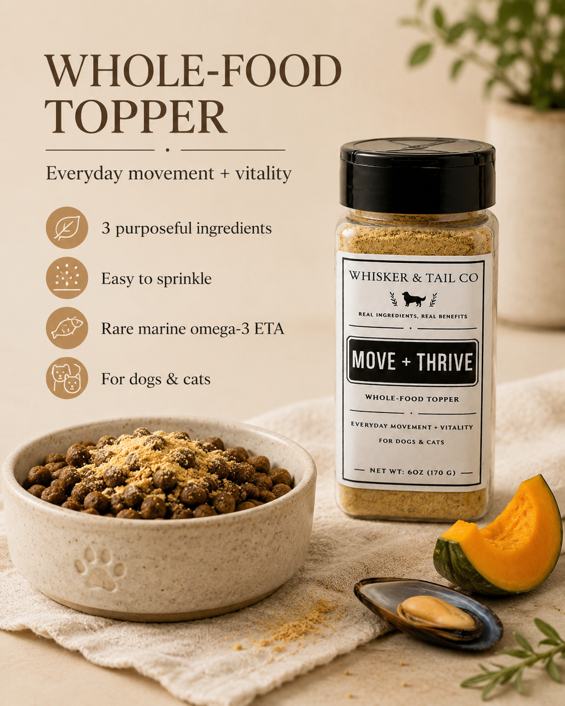 Move + Thrive Whole-Food Topper for Dogs & Cats