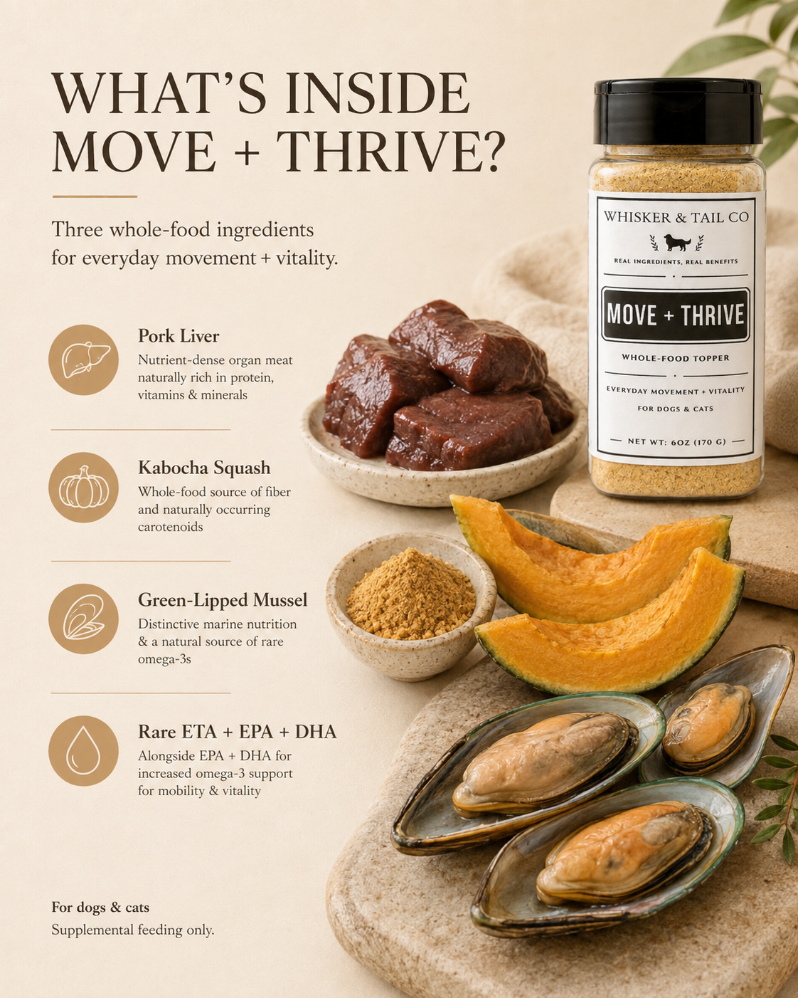 Move + Thrive Whole-Food Topper for Dogs & Cats