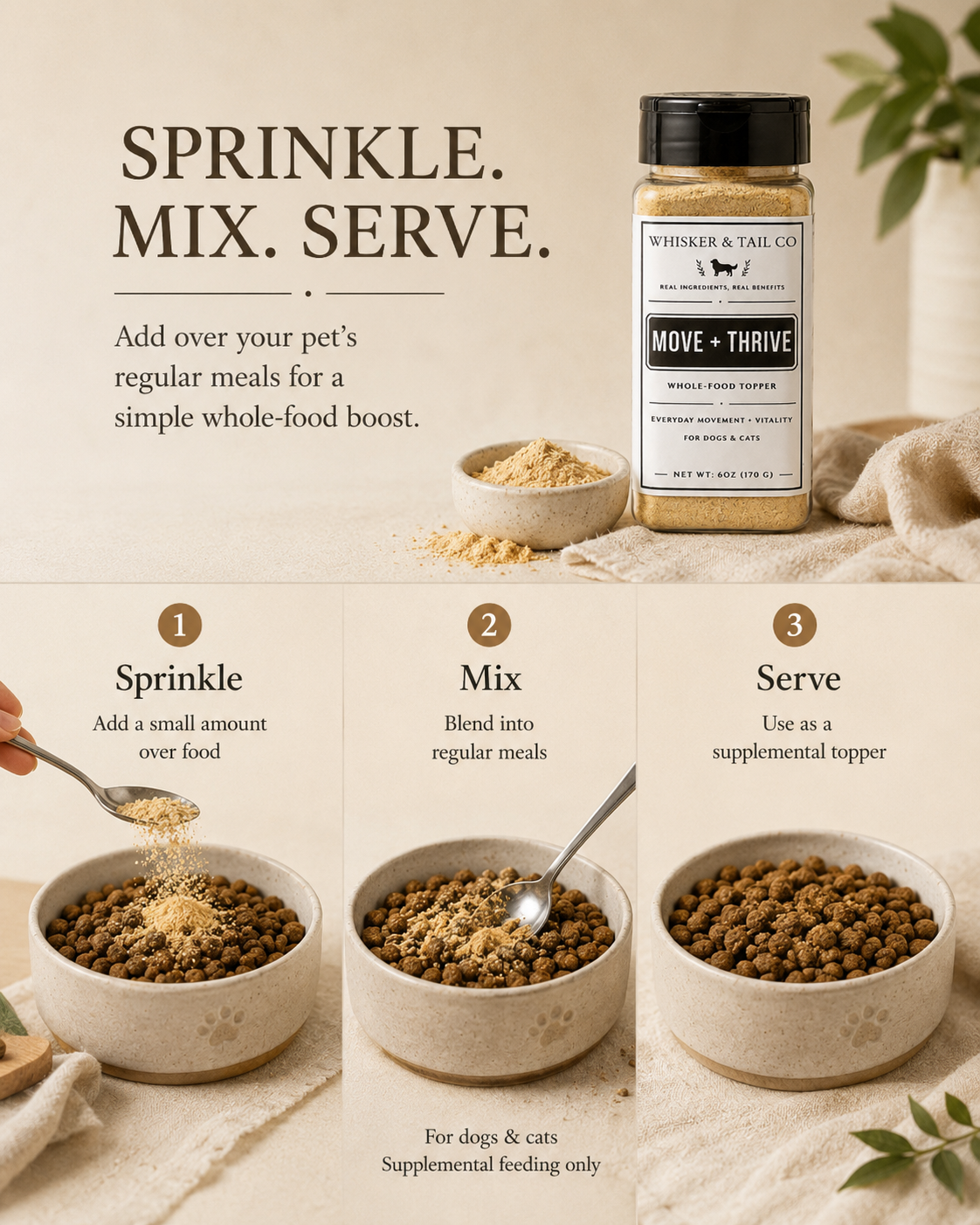 Move + Thrive Whole-Food Topper for Dogs & Cats