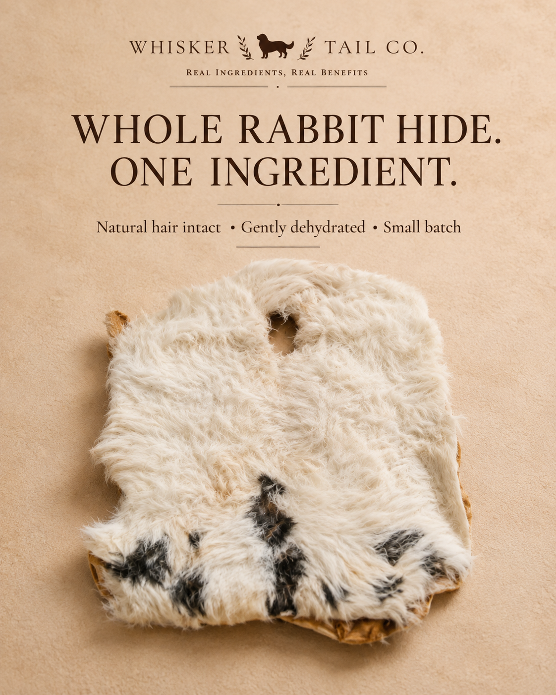 Rabbit Hide Plate for Dogs | Single-Ingredient Natural Chew | Whisker & Tail Co.